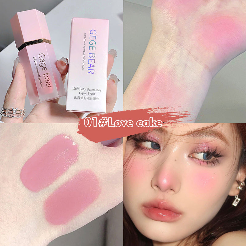 Blush Líquido Brilho Natural em um Toque Suave