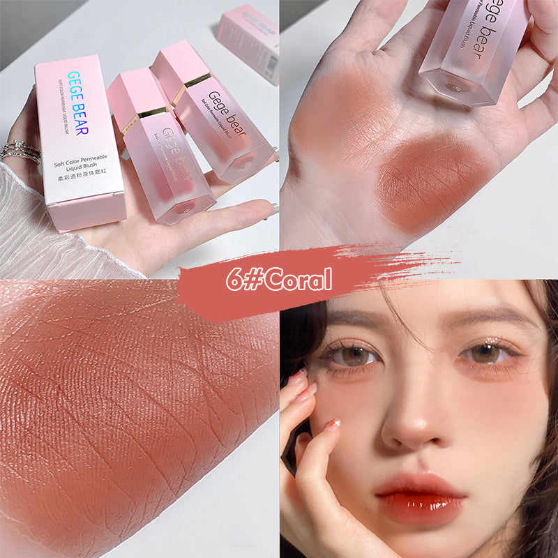 Blush Líquido Brilho Natural em um Toque Suave